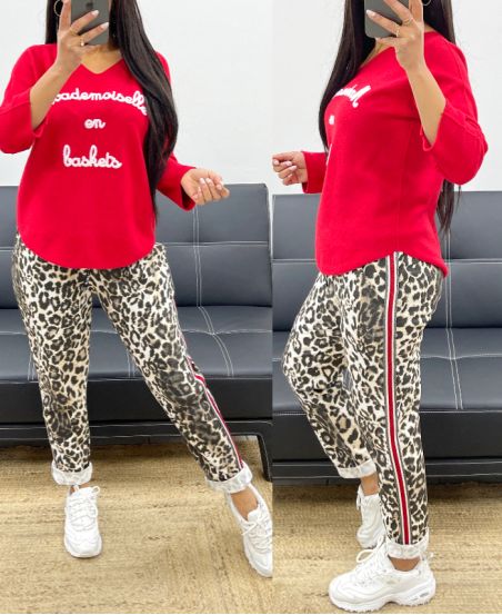 LEOPARD PANTS AH250374 RED