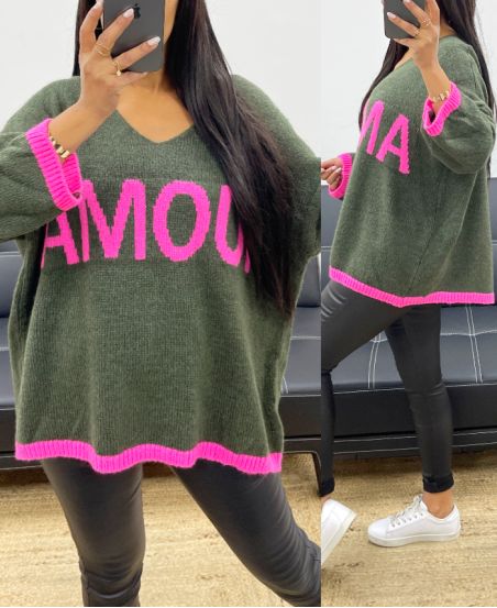 PULLOVER OVERSIZE AMOUR AH250435 KAKI