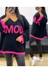 OVERSIZED SWEATER LOVE AH250435 BLACK