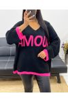 PULLOVER OVERSIZE AMOUR AH250435 NOIR