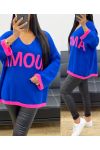 OVERSIZED SWEATER LOVE AH250435 ROYAL BLUE