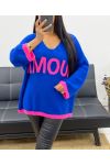 JERSEY OVERSIZE LOVE AH250435 ROYAL BLUE