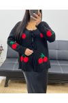 MORBIDO CARDIGAN CHERRY KNOTS AH250477 NERO