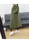 LONG BI-MATERIAL COAT HEART AH250468 MILITARY GREEN