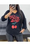 CHERRY SEAMLESS SWEATER AH250448 BLACK