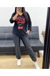 CHERRY SEAMLESS SWEATER AH250448 BLACK