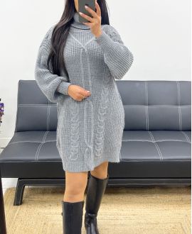 SWEATER KNIT DRESS AH250847 GREY