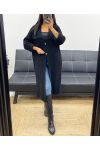 LONG AH250866 BLACK CARDIGAN