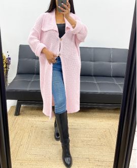 LONG AH250866 PINK CARDIGAN