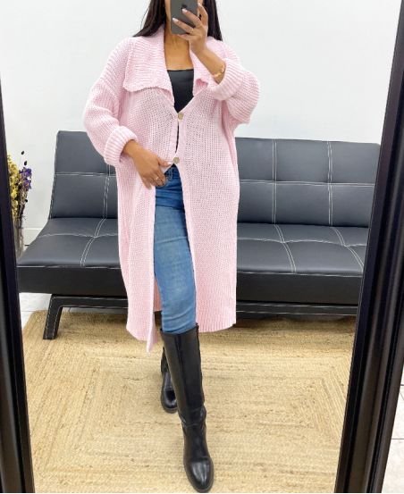 LONG AH250866 PINK CARDIGAN