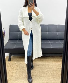 LONG AH250866 WHITE CARDIGAN