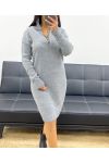 ZIP COLLAR DRESS AH250494 GREY