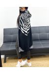 LONG HOODED VEST AH250486 BLACK