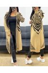 LONG HOODED VEST AH250486 CAMEL