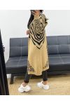 LONG HOODED VEST AH250486 CAMEL