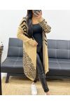 LONG HOODED VEST AH250486 CAMEL