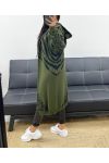 LONG HOODED VEST AH250486 MILITARY GREEN