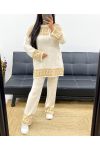 SWEATER + MATCHING KNIT AH250885 BEIGE SET