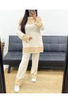 ENSEMBLE PULLOVER + PANTALON MAILLE ASSORTI AH250885 BEIGE