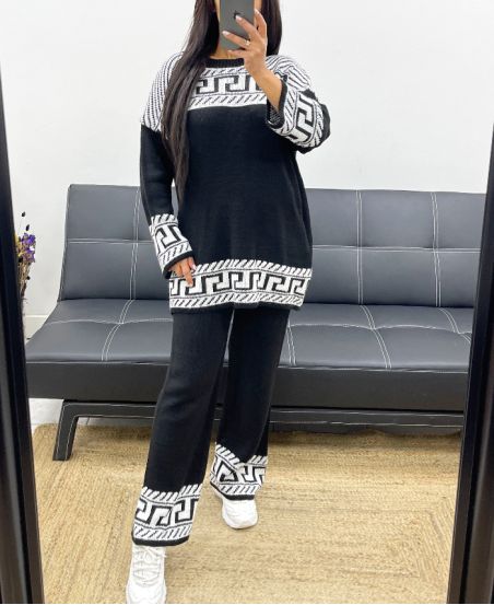 SWEATER + MATCHING PANTS SET AH250885 BLACK