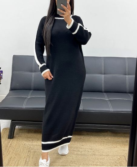 LONG KNIT DRESS AH250924 BLACK