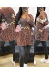 LIGHTWEIGHT CHOCOLATE AH250890 PRINTED SWEATER