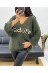 ICH LIEBE LUREX PULLOVER 3/4 ÄRMEL AH250927 MILITÄRGRÜN