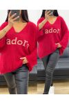 J'ADORE LUREX SWEATER WITH 3/4 SLEEVES AH250927 RED