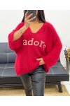 J'ADORE JERSEY DE LÚREX CON MANGAS 3/4 AH250927 ROJO