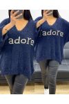 J'ADORE LUREX SWEATER 3/4 SLEEVES AH250927 NAVY BLUE