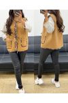 MOUMOUTE CARDIGAN WITH LEOPARD BOWS AH250911 CAMEL