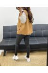 MOUMOUTE CARDIGAN WITH LEOPARD BOWS AH250911 CAMEL