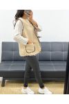 GILET MOUMOUTE A NOEUDS LEOPARD AH250911 BEIGE