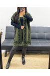 MILITARY GREEN LEOPARD PATTERNED VEST/PONCHO AH250914