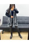 LEOPARD PATTERN AH250914 GREY CARDIGAN/PONCHO