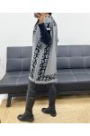 CARDIGAN/PONCHO GRIGIO AH250914 FANTASIA LEOPARDATA