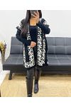 STRICKJACKE/PONCHO MIT LEOPARDENMUSTER AH250914 SCHWARZ