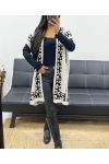 LEOPARD PATTERNED AH250914 BEIGE CARDIGAN/PONCHO