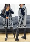 CARDIGAN/PONCHO GRIGIO AH250914 FANTASIA LEOPARDATA