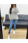 SOFT SWEATER WITH CABLES AH250150 GREY