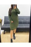 VESTIDO OVERSIZE DE MANGA LEOPARDO AH250942 VERDE MILITAR