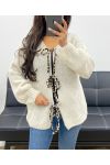 LEOPOARD BOW CARDIGAN AH250898 BEIGE