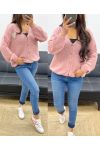 HEART BUTTON CARDIGAN LUREX AH250931 PINK