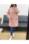 MOUMOUTE JACKET WITH BUTTONS, POCKETS AND HOOD AH250982 PINK