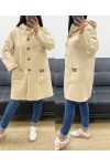 MOUMOUTE JACKET WITH BUTTONS, POCKETS AND HOOD AH250982 BEIGE