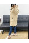 MOUMOUTE JACKE MIT KNÖPFEN, TASCHEN UND KAPUZE AH250982 BEIGE