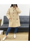 MOUMOUTE JACKE MIT KNÖPFEN, TASCHEN UND KAPUZE AH250982 BEIGE