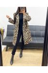 LEOPARD FELT COAT AH250963