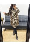 LEOPARD FELT COAT AH250963