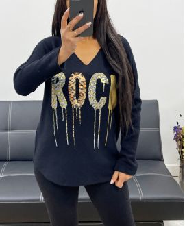 ROCK FLOCKING JUMPER AH250969 BLACK